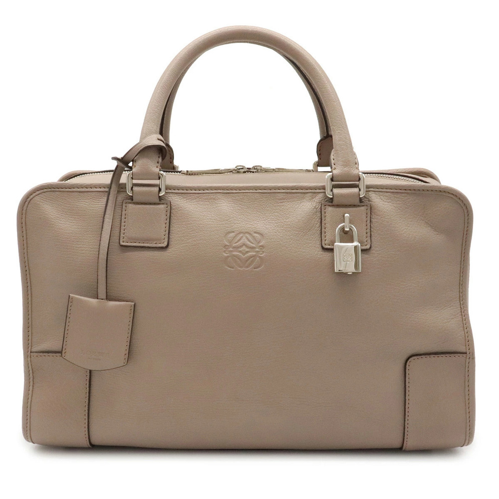 Loewe Amazona Handbag Boston Bag Leather Pink Beige Cream